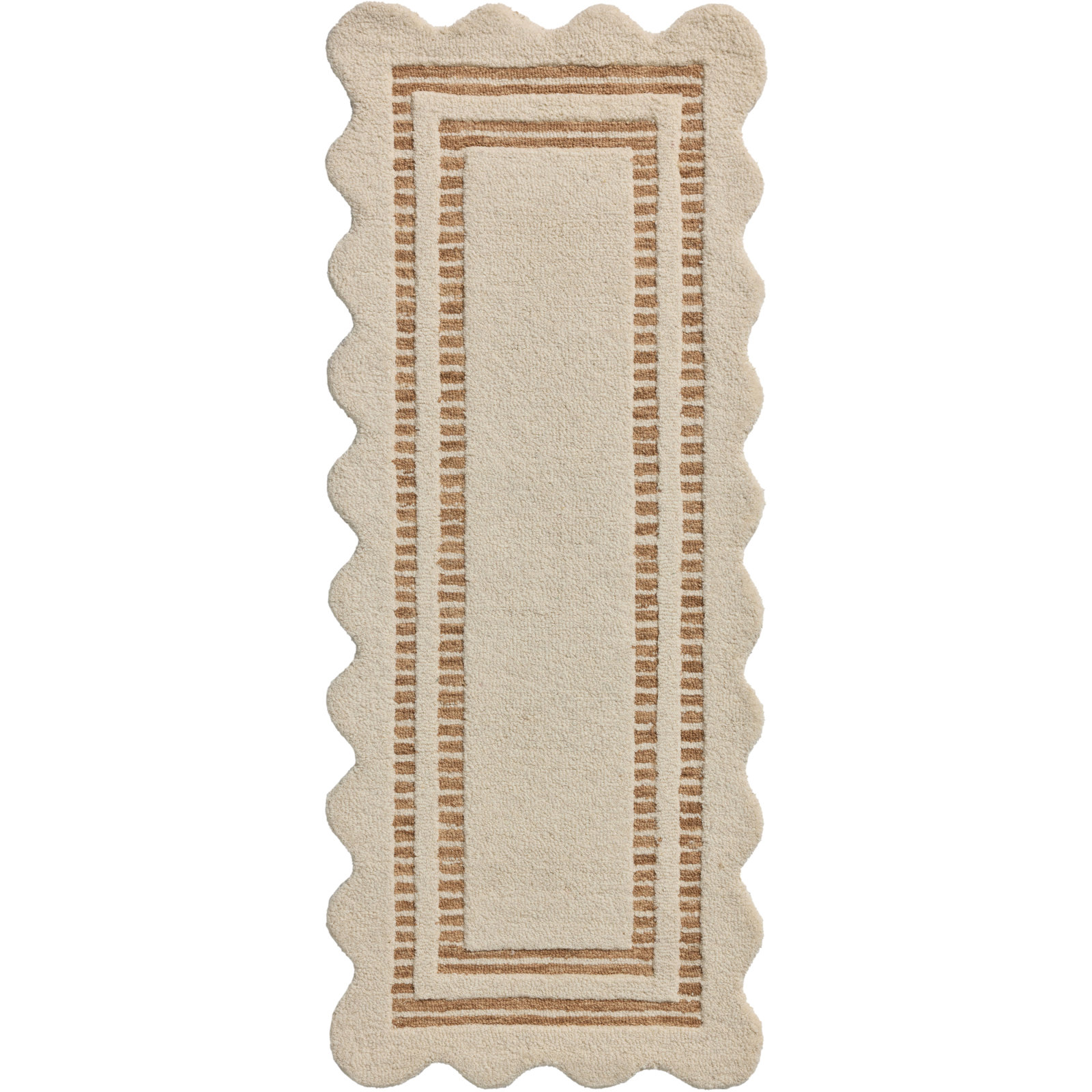 Scottie Area Rug, Runner 2' x 5', Ivory/Rust