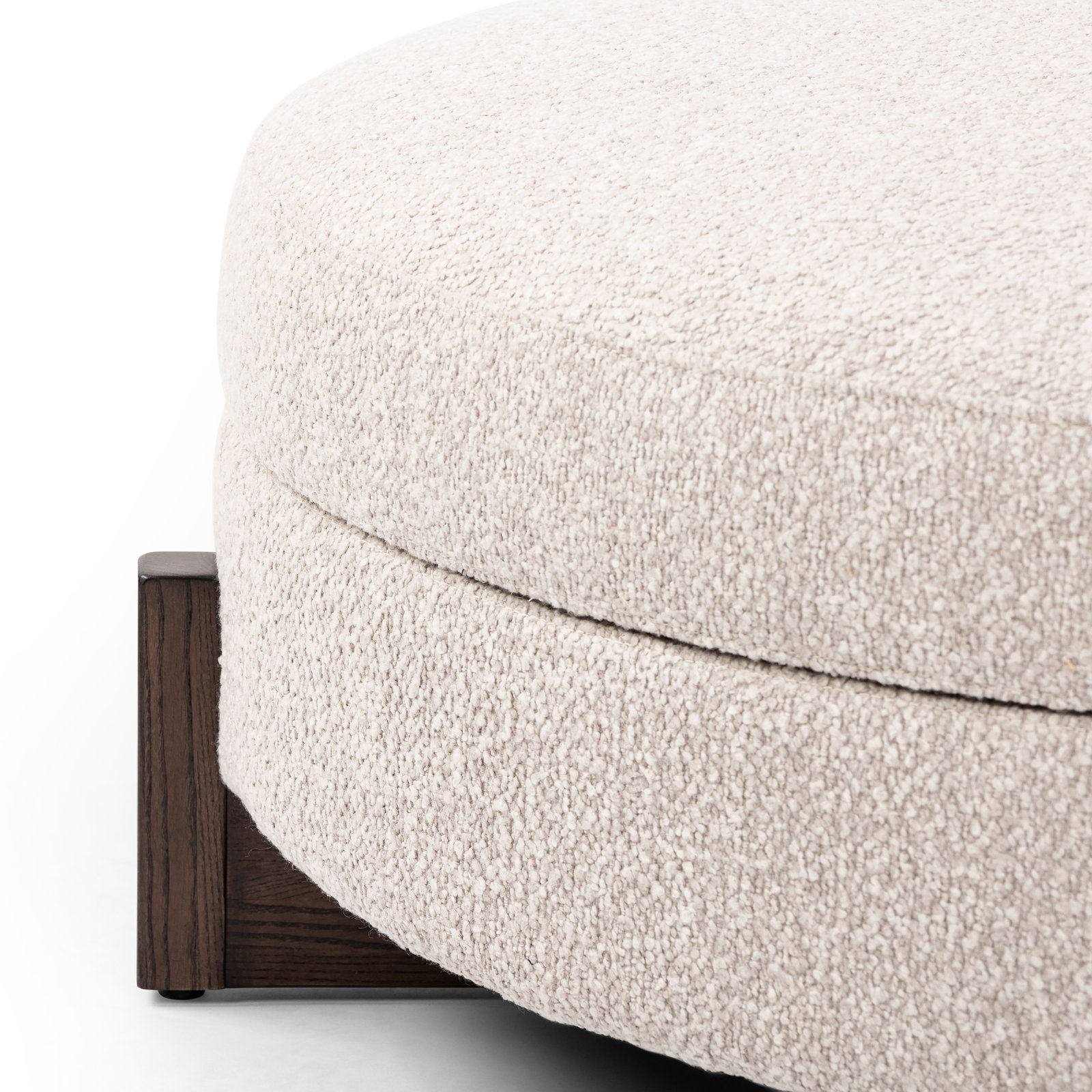 Regan 39" Storage Ottoman, Saddle Fog Boucle, Dark Brown