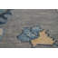 Tapis gris et bleu à motif floral Oushak 8 x 12
