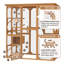 Cage à chat 72 po carrée en bois, idéale pour l'intérieur et l'extérieur