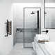 Meridian 34" W x 74" H Fixed Framed Shower Screen with 3/8" Glass