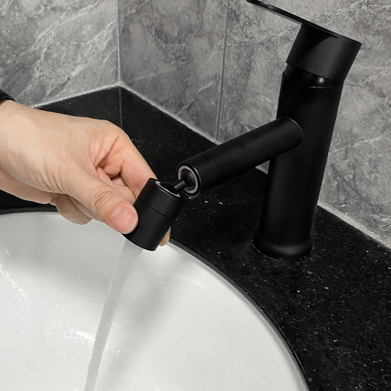 Modern Single Hole Bathroom Sink Faucet Matte Black - Stainless Steel Handle Vanity Basin Tap With Tarnish- Cover And Steady Water Supply Aerator For Corrosion Protection Jet