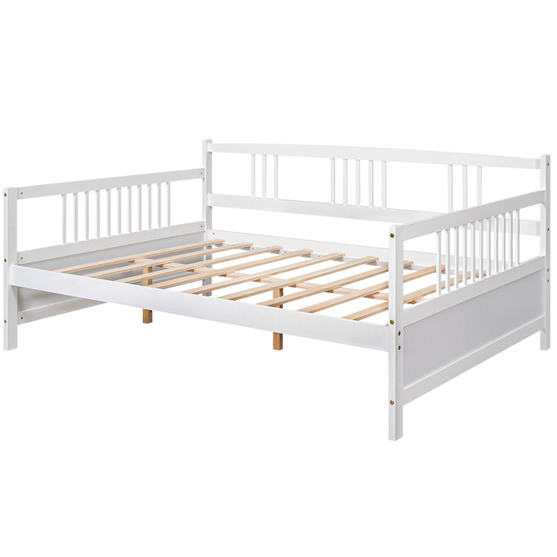 Lit de jour blanc avec pieds de soutien fermes, design, polyvalent pour la chambre à coucher et le salon, espace de rangement supplémentaire blanc, robuste et durable, pour le potentiel