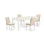L'ensemble de table de salle à manger 5 pièces pour 4 personnes comprend une table de cuisine rectangulaire avec rallonge papillon et 4 chaises Parson en tissu de lin beige clair, 42 x 78 pouces, blanc lin-1482021005-1482021006-1570961706