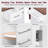 White 47.2-Inch Kitchen Island With Drop Leaf, Two Drawers, And 3 Pot Organizer - Removable Side Shelf, 9 Wheels, Trash Can Cabinet Cart Universal Towel Rack Style, Adjustable Shelf-914149995