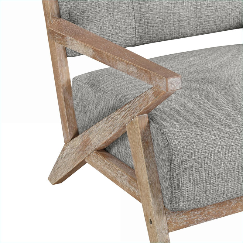 Fauteuil en tissu massif classique gris Mid-Century, Gris