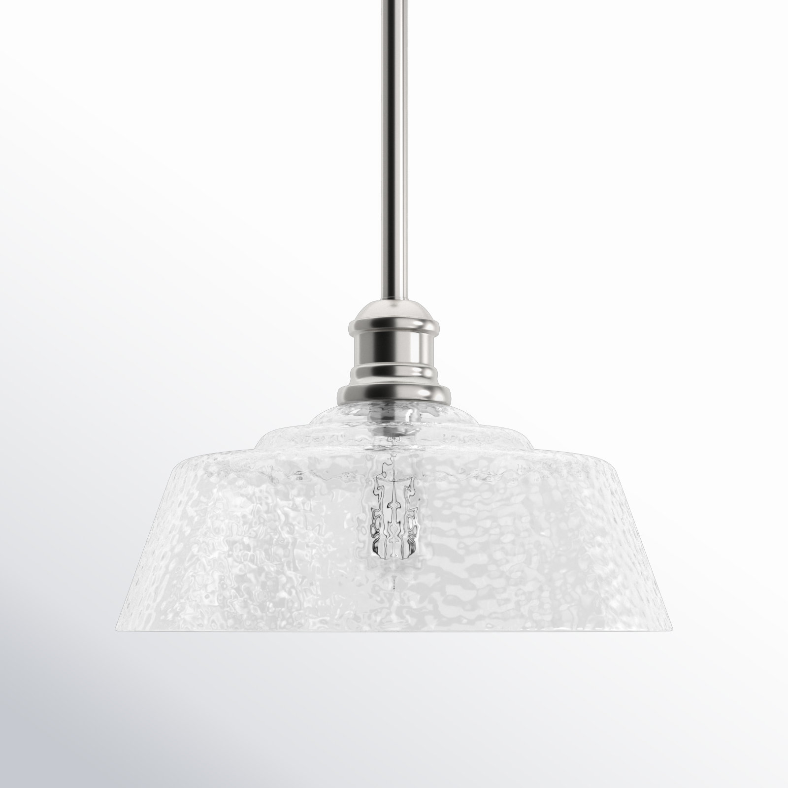 Lindholm Single Light Glass Dimmable Pendant, Polished Nickel