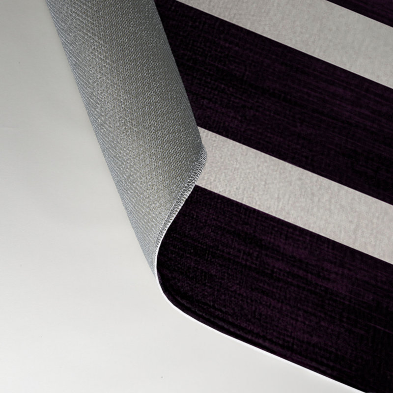 HorizontalStripes Purple Indoor and Outdoor Area Rug, Rectangle 5' x 7'