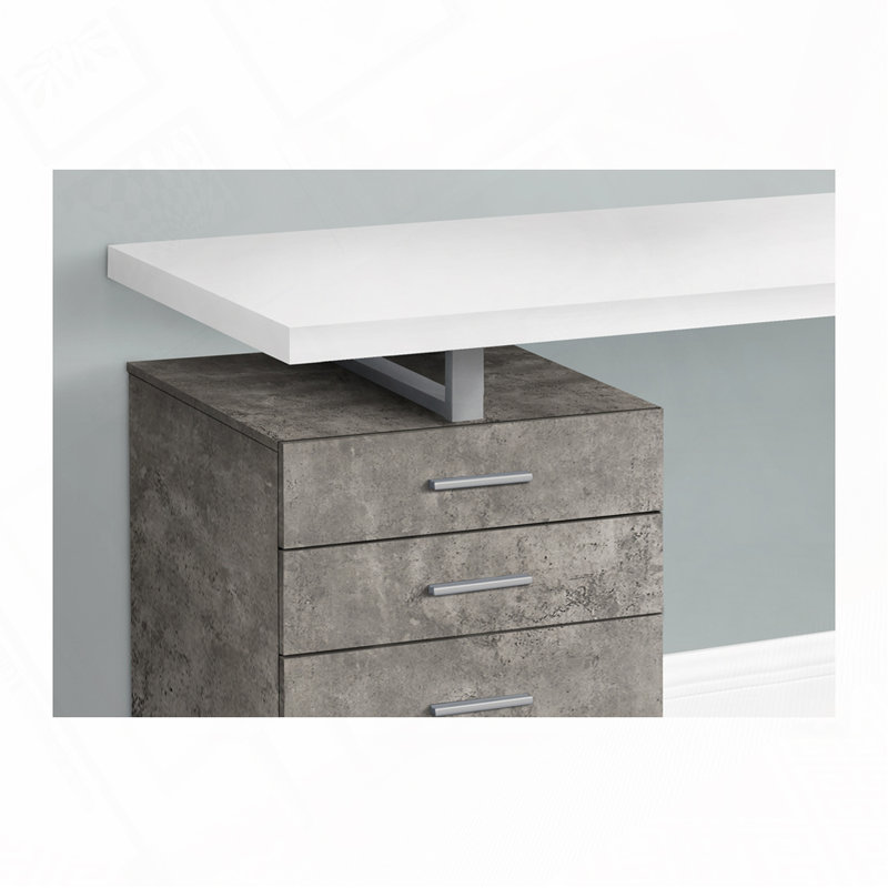 Babken Reversible Desk, White/Gray