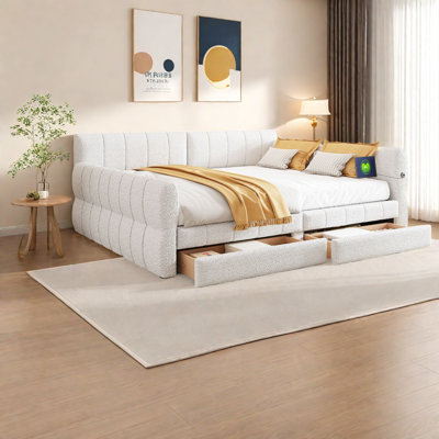 Modern Beds With Storage, King Wood Mdf Upholstered Platform For Home