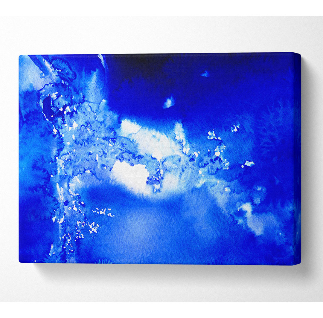 Blaue Trennwand Leinwand Aquarell