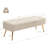 Upholstered Faux Fur Fabric Entryway Benches With Gold Metal Frame For Living Room