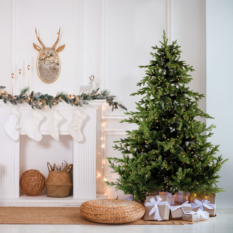 Foxtail 9' Green Pine Artificial Christmas Tree with 1250 Clear/White lights