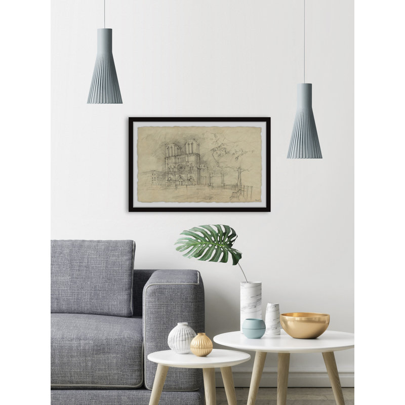Notre Dame Façade 1 Piece Single Picture Frame Wall Art, 20cm H x 30cm W x 3.81cm D