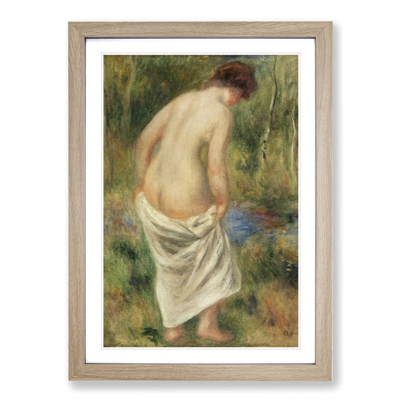 After the Bath by Pierre-Auguste Renoir - Picture Frame Painting, Oak, 90cm H x 65cm W x 2cm D