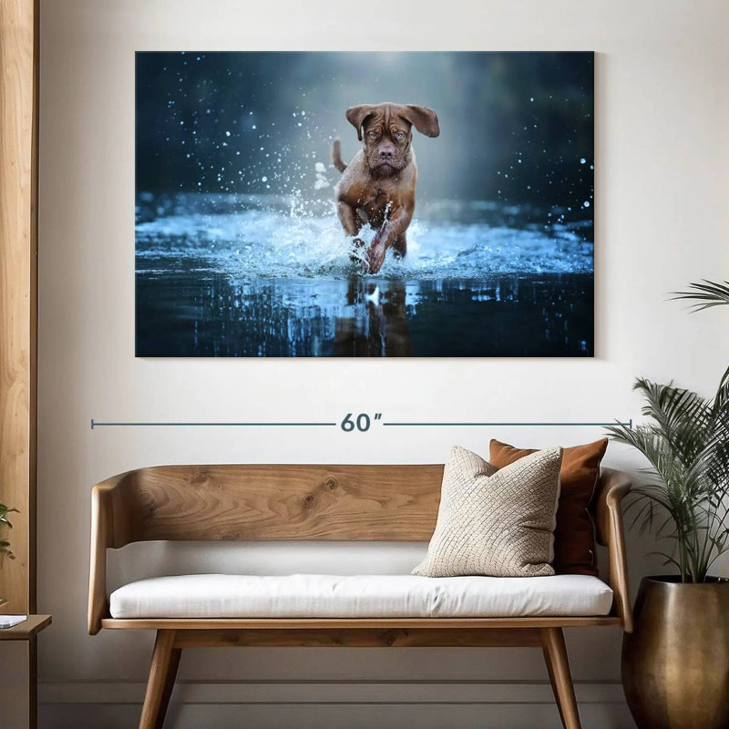 Brampt Splashing Mastiff Dog, 34" H x 51" W