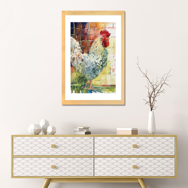 Aretha - par Ana Paula Hoppe, impression, H 32 po x l 24 po x P 1 po, Toile avec cadre en bois beige, Blanc