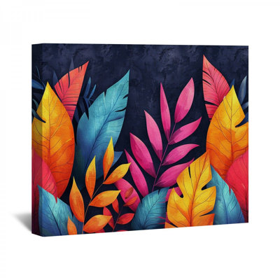 Feuilles encadrées sur toile