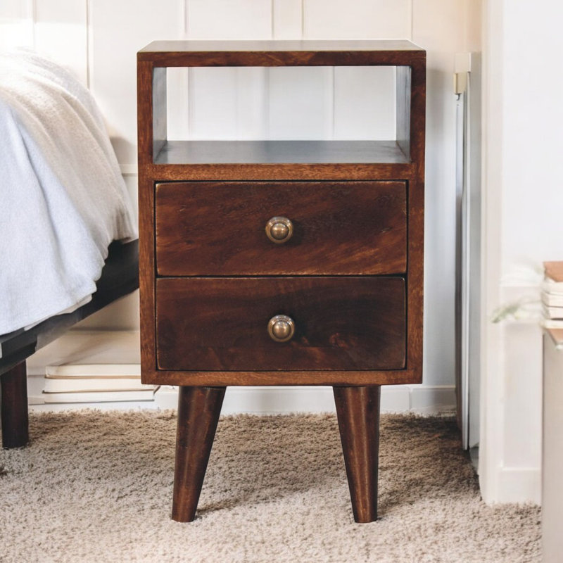 30cm W Solid Wood Bedside Table