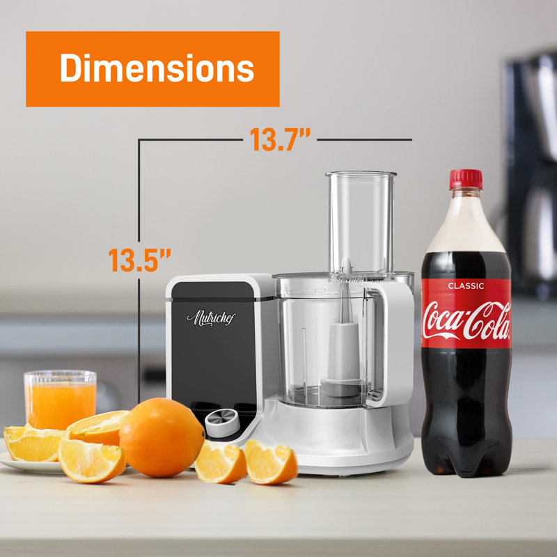Multifunction Food Processor - Ultra Quiet Powerful Motor, Includes 6 Attachment Blades