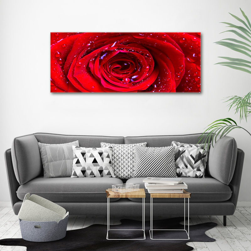 Rose Flower Wrapped Canvas - Art Prints, Canvas, 50cm H x 125cm W