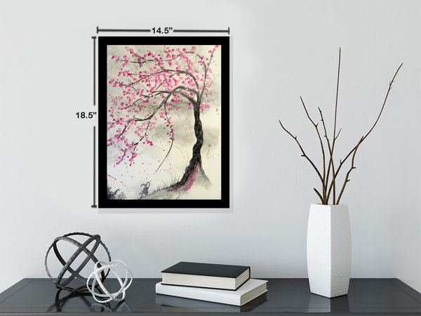 World Menagerie 'Cherry Blossom Tree' Framed Acrylic Painting Print on Paper