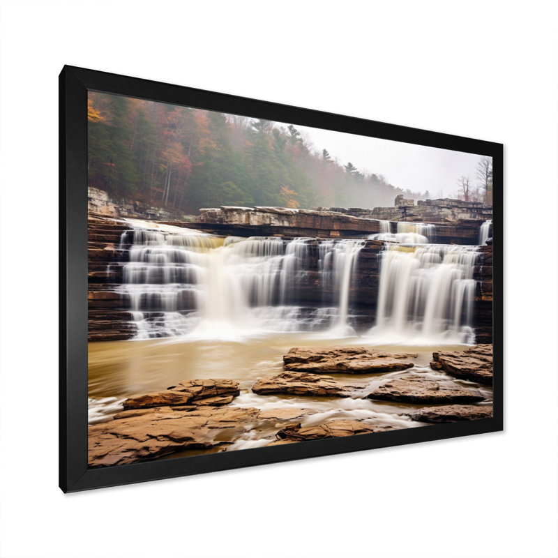 Alabama Water Cascades Beauty I - impression, H 24 po x l 32 po x P 1 po, Cadre photo noir