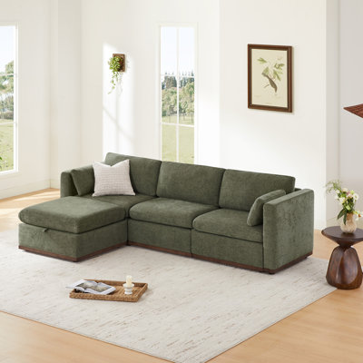 Sayette 4-Piece 112'' Upholstered Modular Sectional with Ottoman