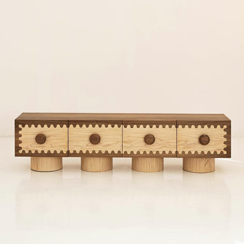 Meuble télé en bois massif French French, H 21,7 po x L 63 po x l 15,7 po