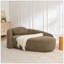 Fauteuil paresseux moderne simple ovale avec dossier intégré, accoudoirs latéraux et coussin, chaise longue compacte peu encombrante pour le salon - brun-104392547