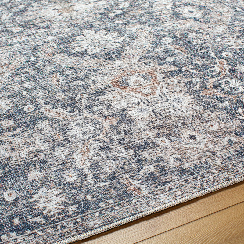 Vivir x Livabliss Lorelai Slate Blue Machine Washable Area Rug, Rectangle 7'10" x 10'2"