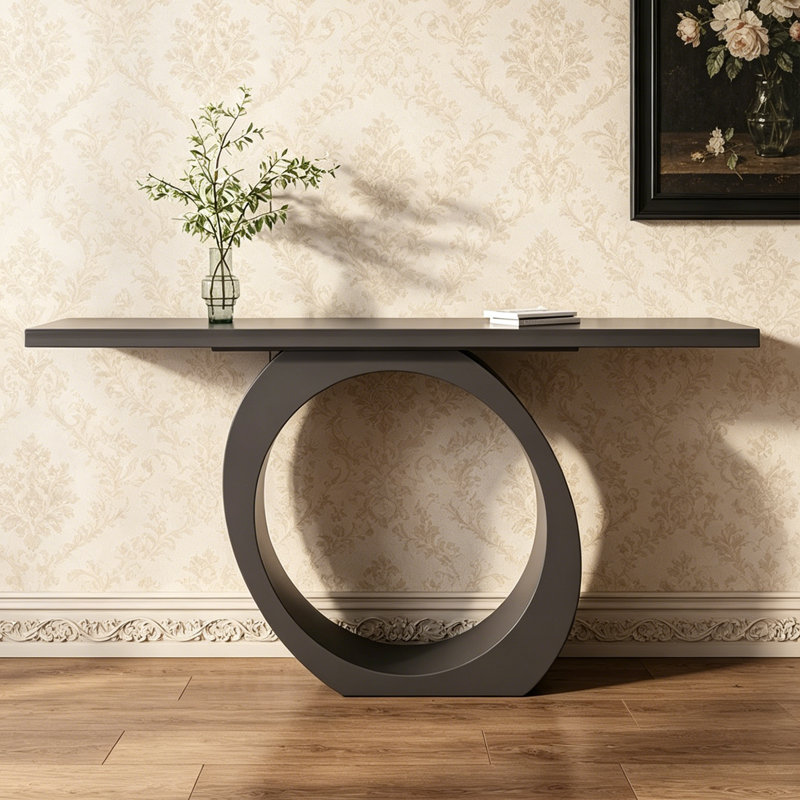 Console en bois massif avec base en anneau