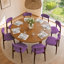 Ensemble de chaises de salle à manger rembourrées Modern 8 pièces avec dossier incurvé et structure en bois massif-275538917-275538939