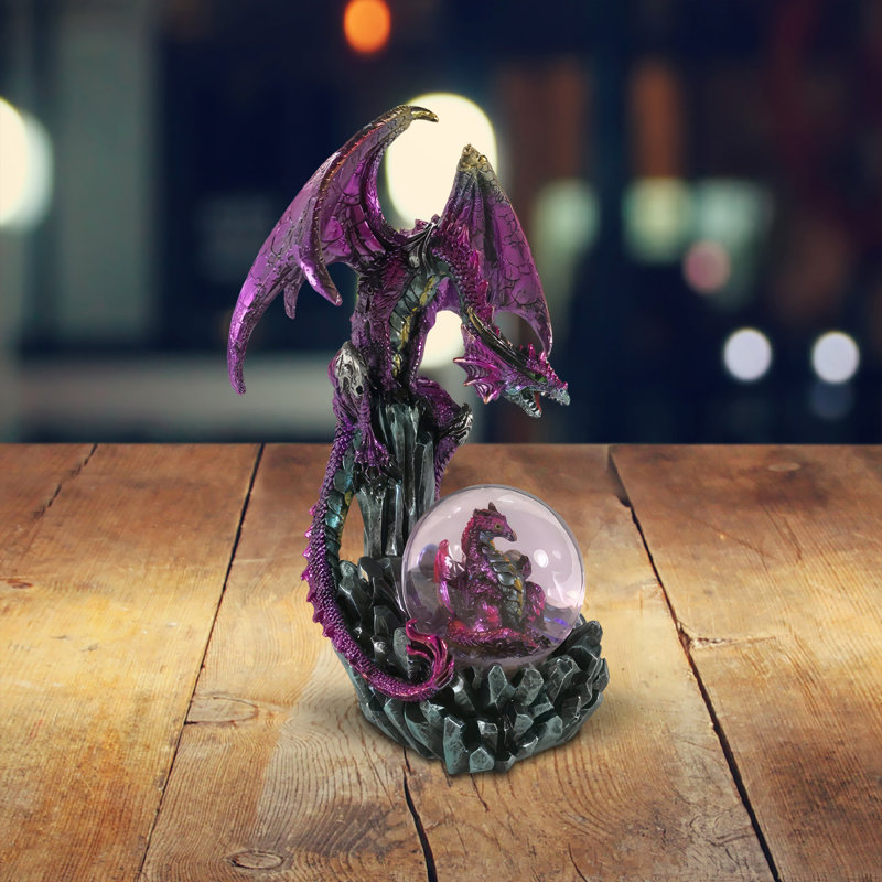 9"H Dragon on Snow Globe