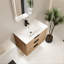 Meuble-lavabo moderne avec tiroir à fermeture en douceur et tablette latérale-1656412048