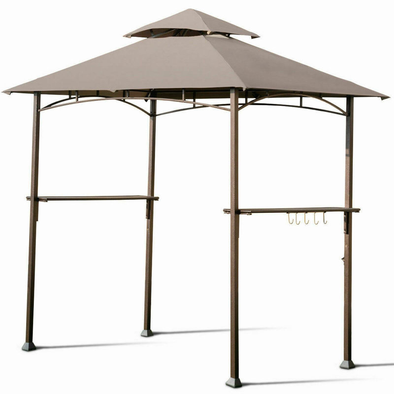 8 x 5 Feet Outdoor Barbecue Grill Gazebo Canopy, Beige