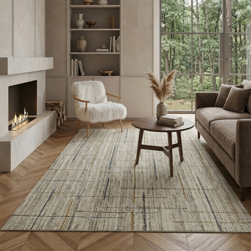 Tapis hawaïen Mid-Century, Naturel, Rectangulaire 2 pi x 3 pi