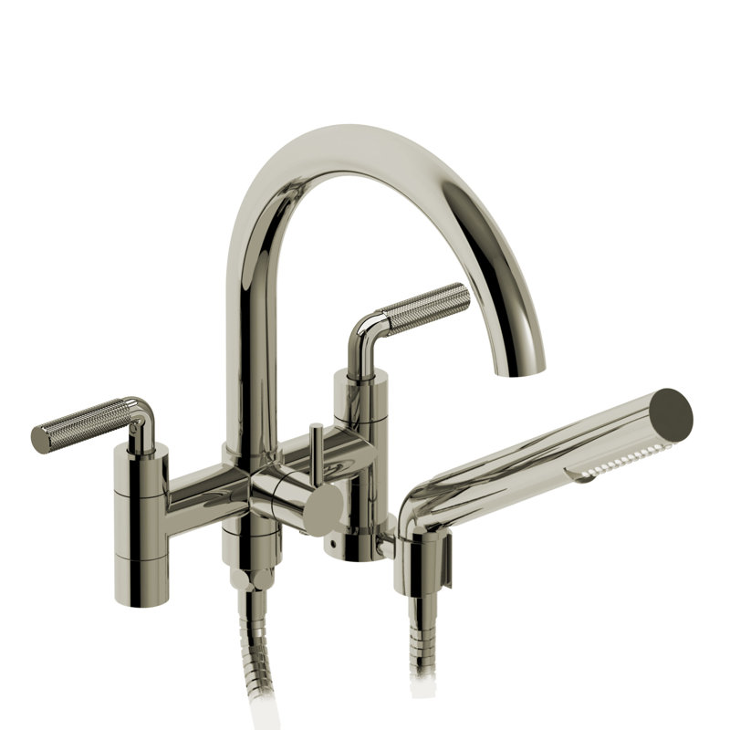 Robinet de baignoire à deux trous Riu ™ sans contremarche, Nickel poli