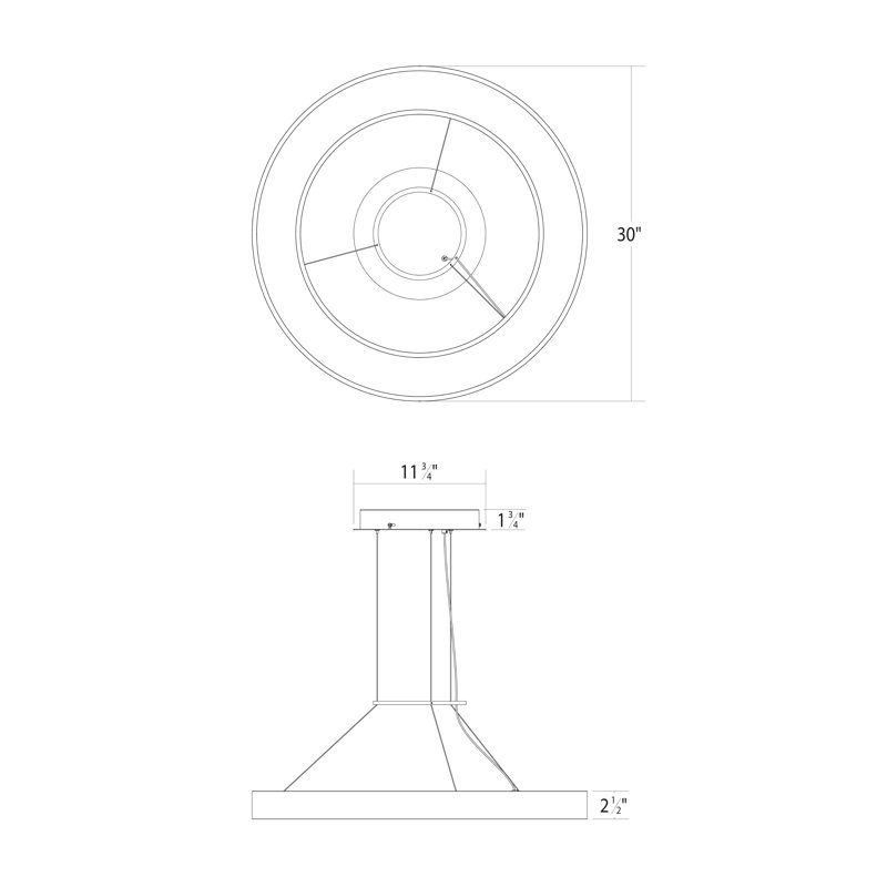 Pi 1 - Light LED Chandelier, 3500K