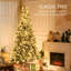 Décoration de Noël d'arbre de Noël artificielle haute 7,5 pi avec 1188 branches floquées par la neige, 500 lumières DEL blanc chaud, ouverture automatique, vert