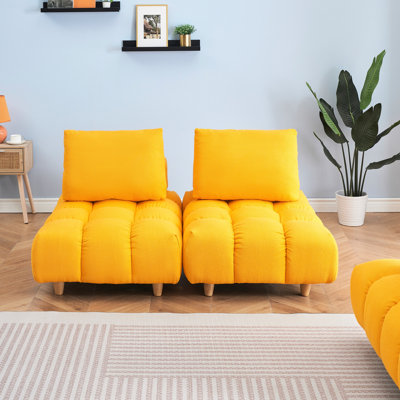 Siège Adwin de 90 pouces de long, spacieux et confortable pour diverses zones, coussin à ressorts 3, assemblage facile, tissu de style Mid-Century moderne, long, sièges partout, à assembler, design
