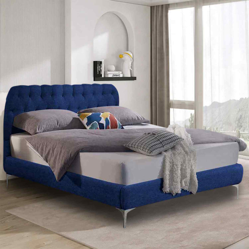 Upholstered Bed, Single (3'), Blue