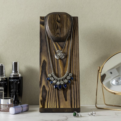 Rustic Solid Wood Necklace Jewellery Stand