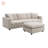 Convertible L-Shaped Sectional Sofa with Ottoman, Sturdy Iron Frame and Comfortable Polyester Upholstery for Modern Living Spaces-1936267324