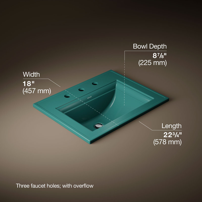 Memoirs® Stately Drop-in Bathroom Sink, 8" Centers, Teal