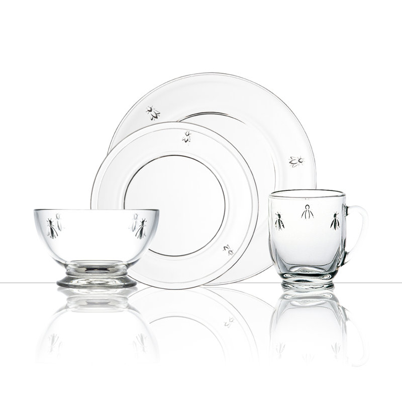 service de table complet en verre 24 pièces abeille Hatherleigh