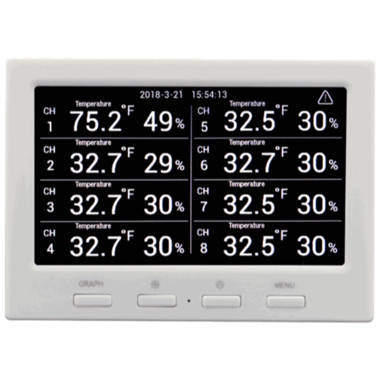 Ambient Weather WS-10 Wireless Indoor/Outdoor 8-Channel Thermo-Hygrometer with Three Remote Sensors