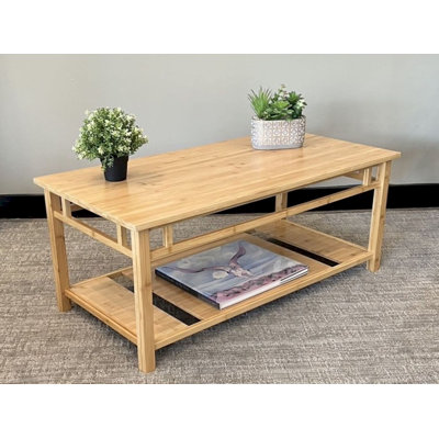 Zen Coffee Table with Bottom Shelf