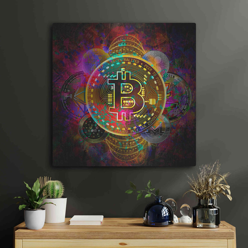 Art mural en métal «All Coins» par Valentyn Artemenko, H 24 po x l 24 po