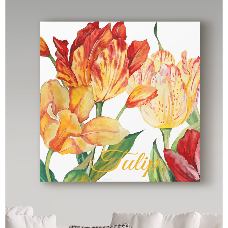 Deagen «Tulip Red Orange», reproduction sur toile tendue, H 14 po x l 14 po x P 2 po